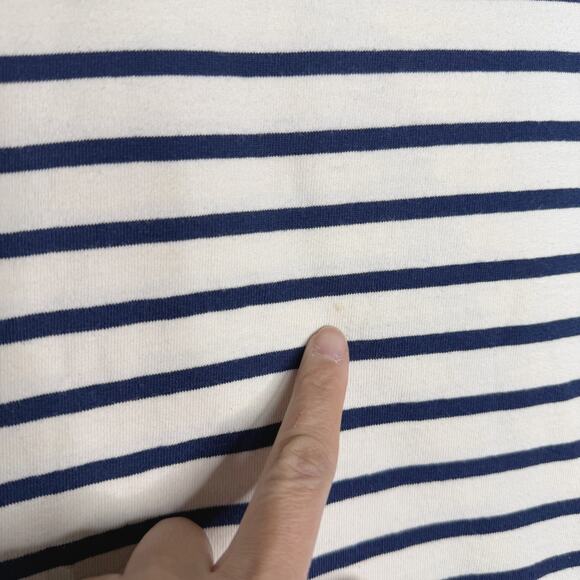 Madewell XSmall Cream Blue Relaxed Tee Dress in Yorktown Stripe Nightfall Hula - Picture 6 of 9